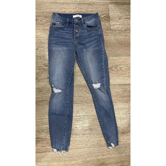 KanCan Skinny High Waisted Multi Button Size 7/27 - Picture 1 of 6